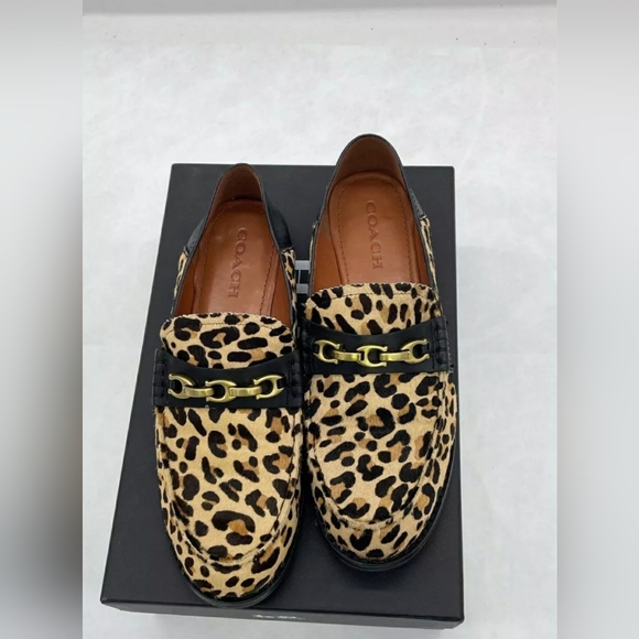 Coach Designer Putnam Leopard Genuine Calf Hair Convertible Loafer Flar SZ 8B - Picture 3 of 11